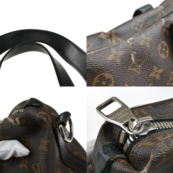 LOUIS VUITTON Kitan Hand Bag Monogram Macassar Leather Brown BK M40388 69KB449 - Picture 9 of 16